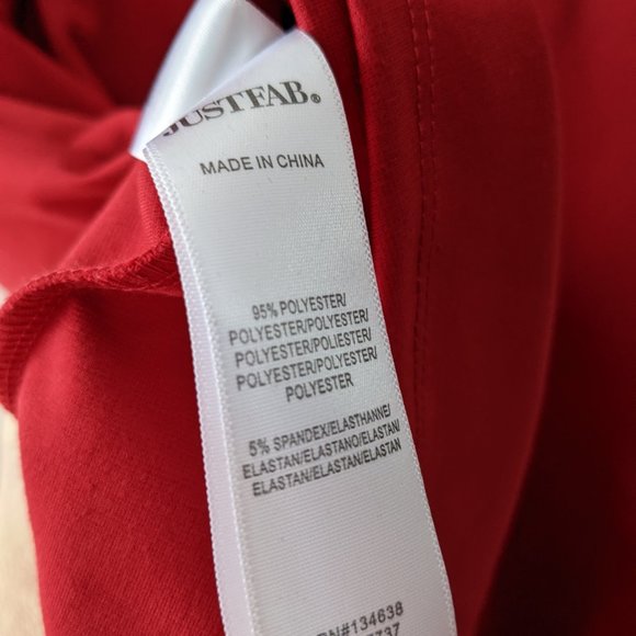JustFab Scallop Fit and Flare Dress Geranium Red Size Large - Picture 12 of 12